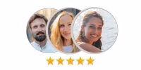 Drei Personen mit fünf Sternen bewertet.